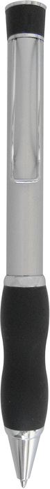 BOLIGRAFO CON CUERPO Y PUNTERO PLATEADO GRIP DE GOMA D230